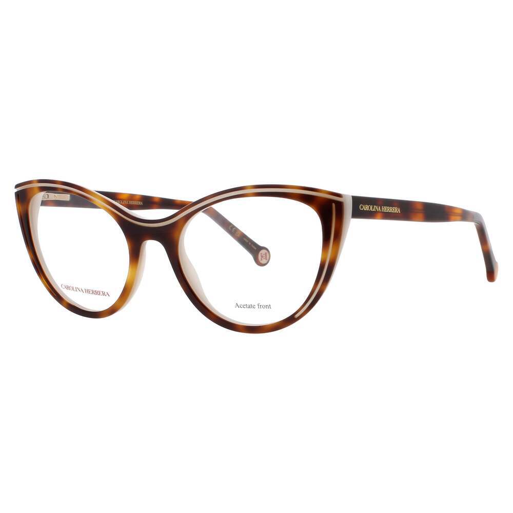 NWT Carolina Herrera HER 0171-C9K Havana/White 53mm Eyeglasses